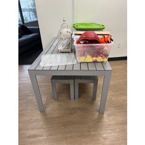 Grey Laminate Picnic Table with 2 Benches