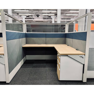 Haworth Compose Cubicle with Framed Glass (6'D x 6'W x 66"H)