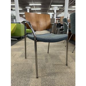 Stylex Welcome Side Chair (Blue/Walnut)