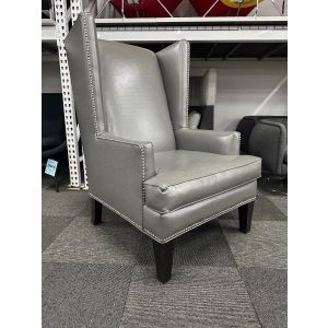 High-Back Wing Accent Chair (Grey)