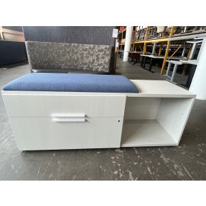 Knoll Low Credenza w/ a Blue Cushion Top - RH
