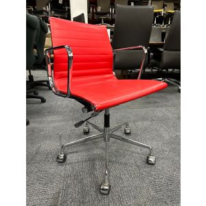 Mid-Back Modern Conference Chair (Red Leatherette)