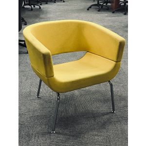 Allermuir Lola Side Chair (Yellow/Chrome)