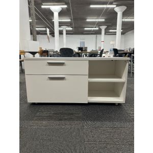 White Laminate Low Credenza - LH