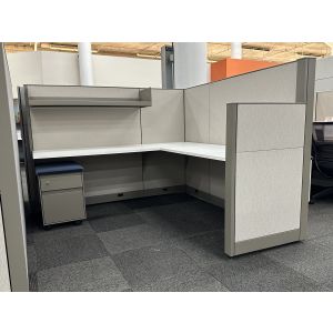 Steelcase Answer Cubicle with Mobile Ped (6'D x 6'W x 54"/42" H)