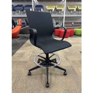Global Solar Task Stool Chair (Black/Black)