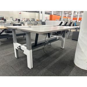 Steelcase 2 Pack Height Adjustable Benching Station (Grey/Silver)