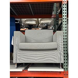 Grey Lounge Chair (Grey/Chrome)