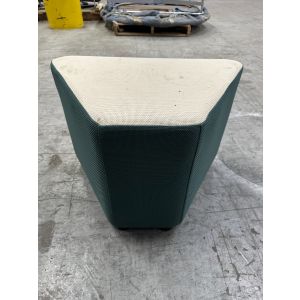 Whimsy Trapeziod Ottoman by National (White/Blue)