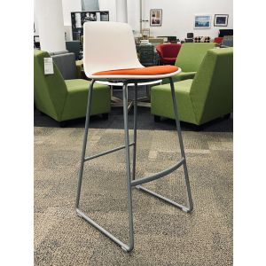 Steelcase Enea Lottus Café Sled Barstool (Orange/White)