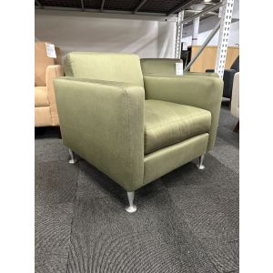 Green Global Lounge Chairs (Green/Silver)