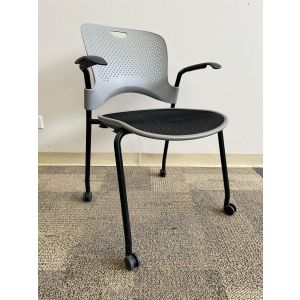 Herman Miller Caper Stacking Chair (Grey/Black)