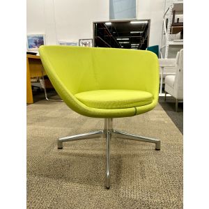 Keilhauer Juxta 45340 Low Back Swivel Lounge Chair w Arms (Lime Green/Chrome)