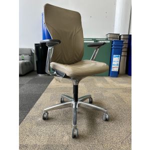 Allsteel Acuity Task Chair (Brown Leather/Chrome)