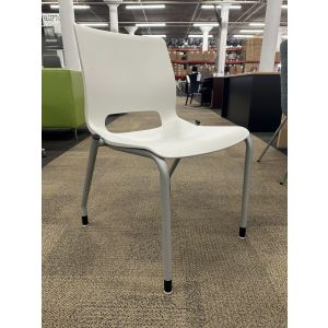 HON Motivate Stak Chair (White/Silver)