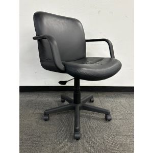 Highmark Gray Leather Conference Chair (Gray/Black)