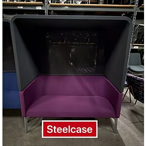Steelcase Bivi Rumble 2 Seat Sofa with Hood (Purple/Grey)