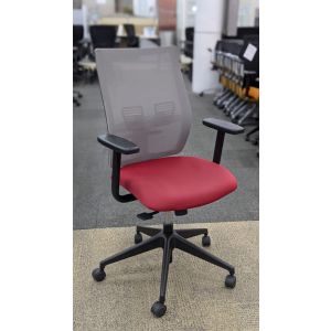 Lacasse United Affinity Task Chair (Light Grey/Red)