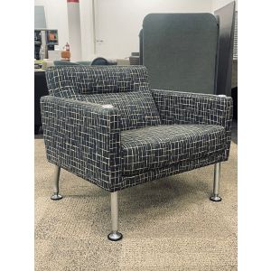 Steelcase Side Walk Low-Back Lounge Chair w/ Tablet Arm (Black)