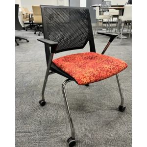 Haworth Very Mobile Side Chair (Black/Red Grid)
