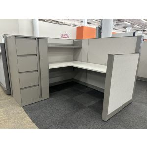 Steelcase Answer Cubicle with Storage Tower (6'D x 6'W x 54"/42" H)